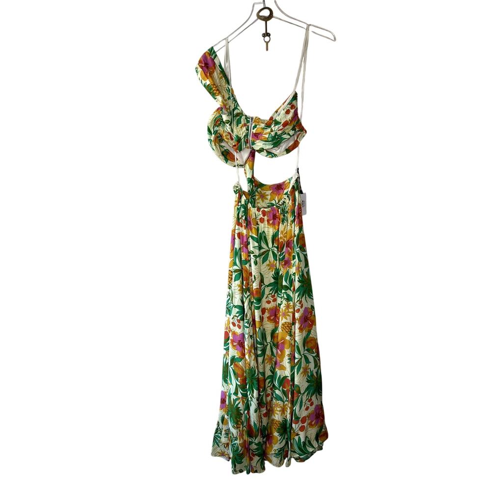ASTR The Label Mezcal Maxi Dress One Shoulder Orange Green Floral NEW LARGE - Picture 9 of 10